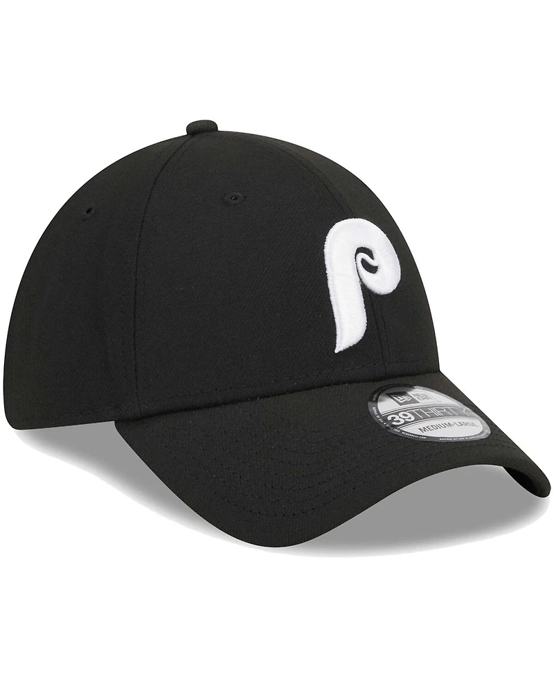 Men's New Era Black Philadelphia Phillies Logo 39THIRTY Flex Hat