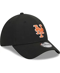 Men's New Era Black York Mets Logo 39THIRTY Flex Hat