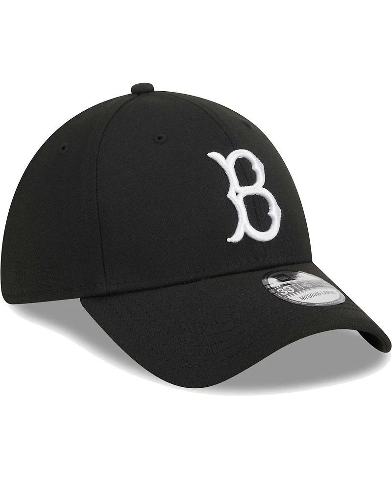 Men's New Era Black Brooklyn Dodgers Logo 39THIRTY Flex Hat