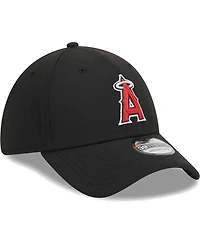 Men's New Era Black Los Angeles Angels Logo 39THIRTY Flex Hat
