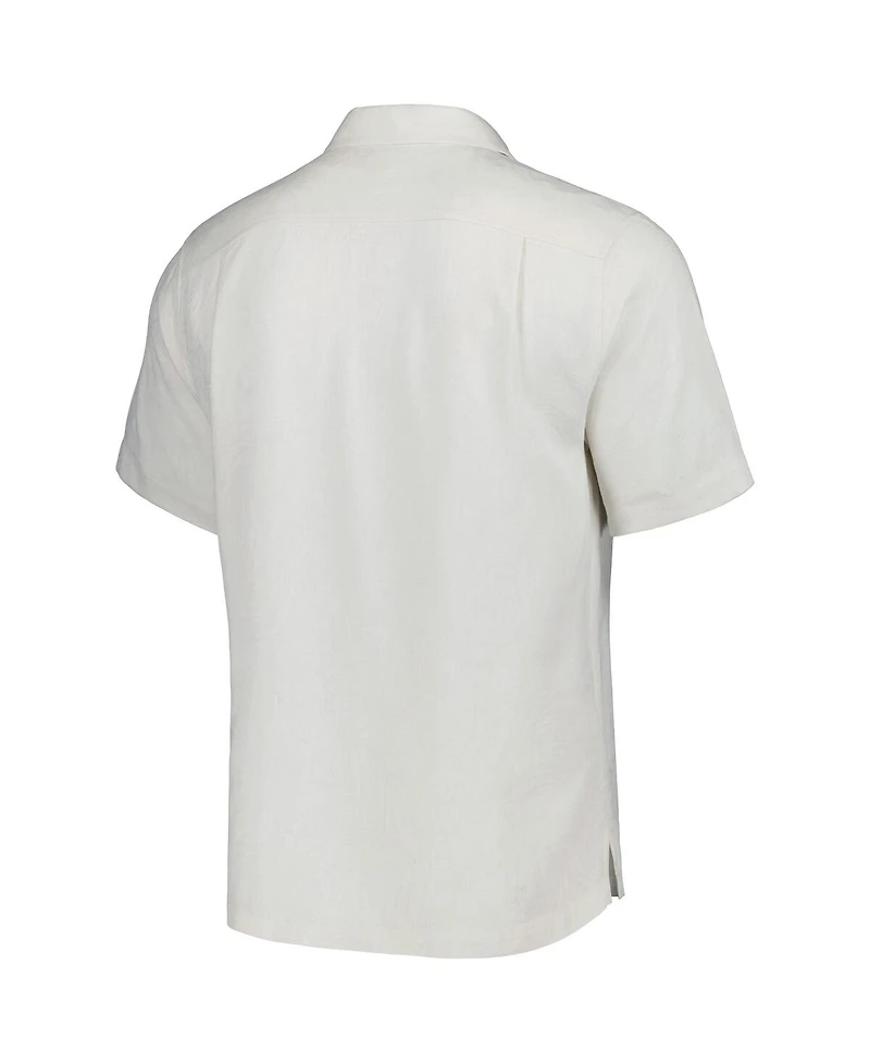 Men's Tommy Bahama White Atlanta Braves Sport Tropic Isles Camp Button-Up Shirt