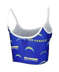 Women's Concepts Sport Powder Blue Los Angeles Chargers Breakthrough Allover Knit Lounge Bralette