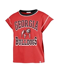 Women's '47 Brand Red Georgia Bulldogs Sound Up Maya Cutoff T-shirt