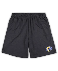 Men's Concepts Sport White, Charcoal Los Angeles Rams Big and Tall T-shirt Shorts Set