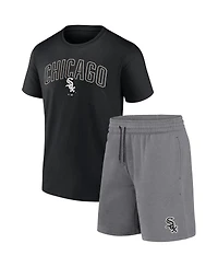 Men's Fanatics Black, Heather Gray Chicago White Sox Arch T-shirt and Shorts Combo Set