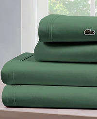 Lacoste Home Solid Cotton Percale Sheet Set