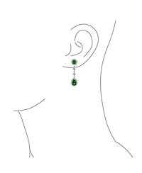 Bling Jewelry Statement Teardrop Pave Crown Halo Cubic Zirconia Cz Dangle Chandelier Clip On Earrings Non-Pierced