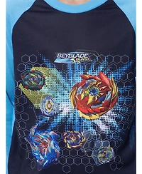 Beyblade Boys Burst Spinner Tops Tossed Print 2-Piece Raglan Sleep Pajama Set