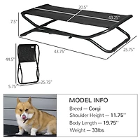 PawHut Cooling Elevated Dog Bed Foldable Portable Pet Cot W/ Breathable Fabric