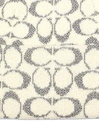 Coach Women's Cuffed Metallic Jacquard Logo Beanie