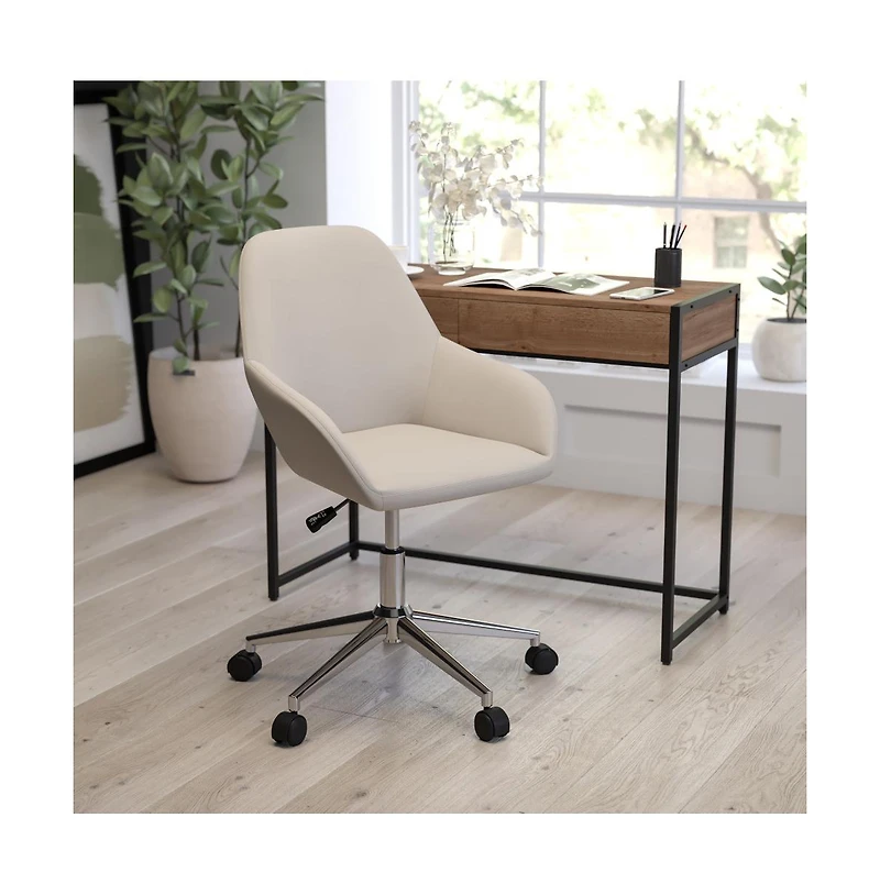 Merrick Lane Roma Home Office Bucket Style Chair With 360 Degree Rotating Swivel