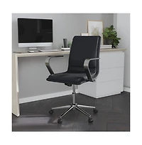 Merrick Lane Artemis Mid-Back Home Office Chair With Armrests, Height Adjustable Swivel Seat And Five Star Base