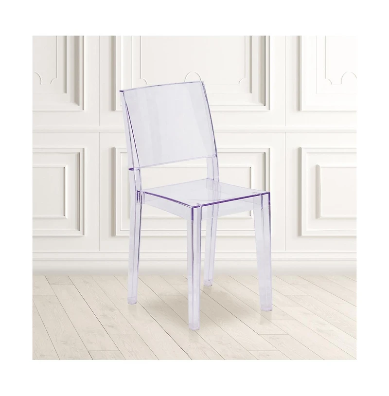 Emma+Oliver 4 Pack Transparent Stacking Side Chair