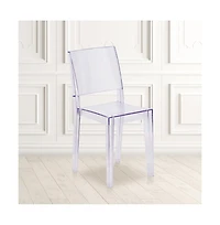 Emma+Oliver 4 Pack Transparent Stacking Side Chair