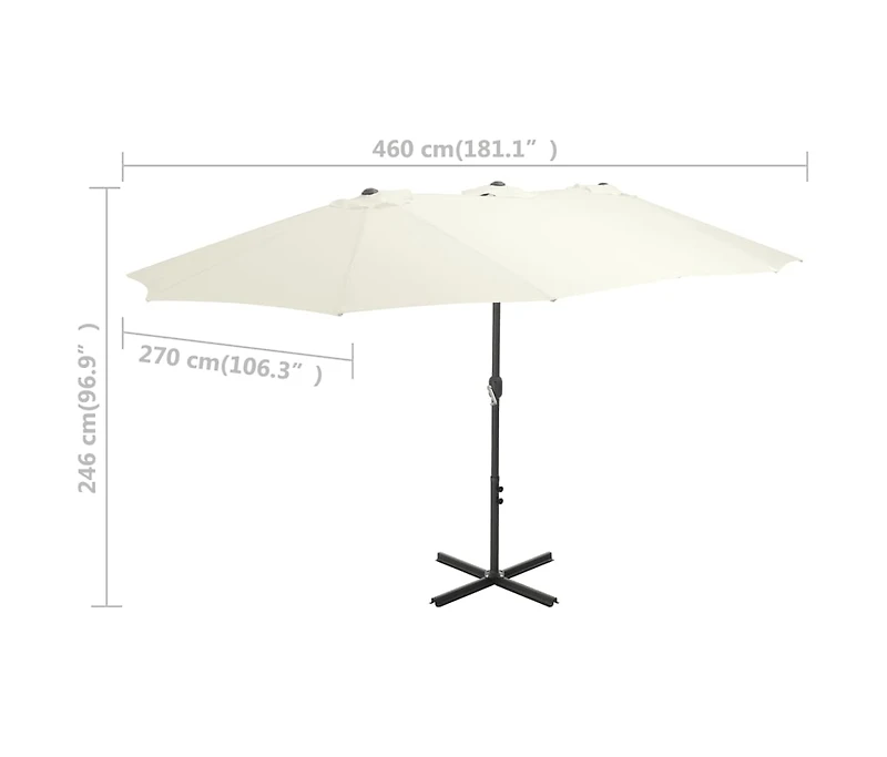Outdoor Parasol with Aluminum Pole 181.1"x106.3" Sand