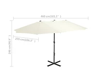 Outdoor Parasol with Aluminum Pole 181.1"x106.3" Sand