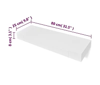 White Mdf Floating Wall Display Shelf 1 Drawer Book/Dvd Storage