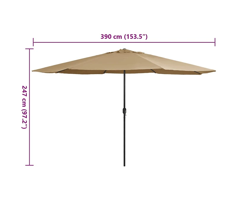 Garden Parasol with Metal Pole 153.5" Taupe
