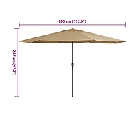 Garden Parasol with Metal Pole 153.5" Taupe