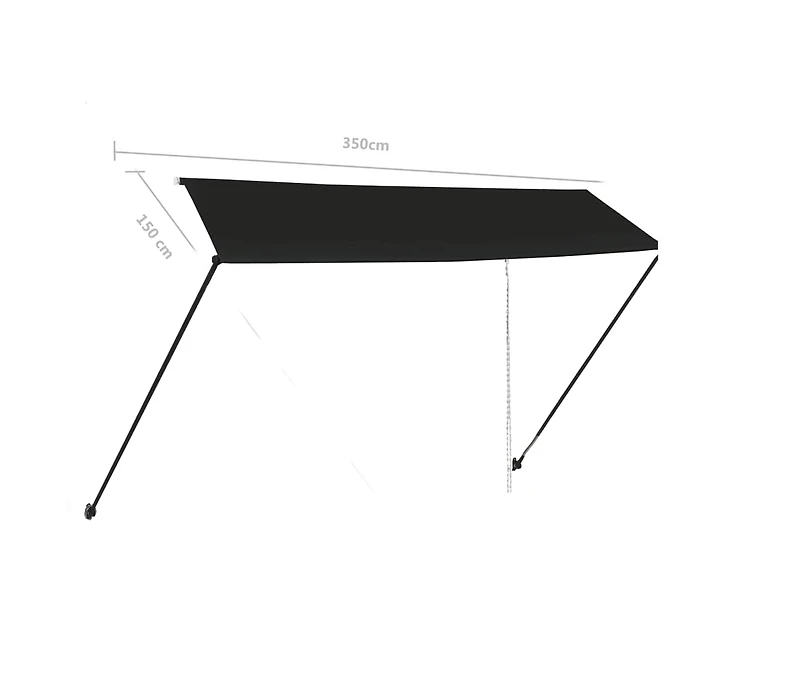 Retractable Awning with Led 137.8"x59.1" Anthracite