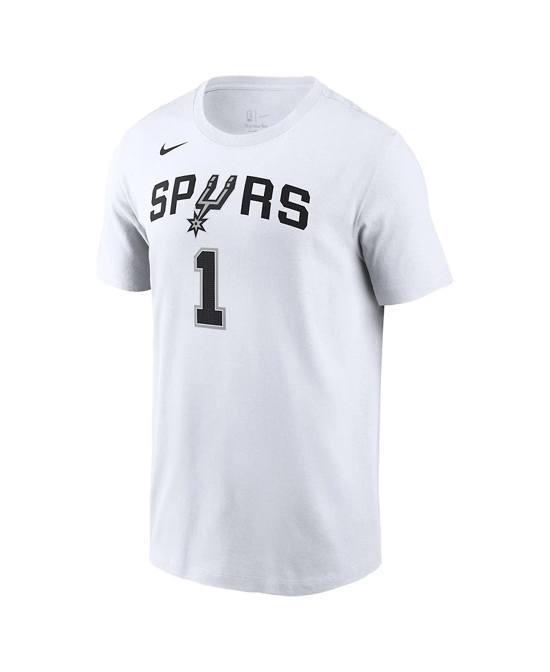 Men's Nike Victor Wembanyama White San Antonio Spurs 2023 Nba Draft First Round Pick Name and Number T-shirt