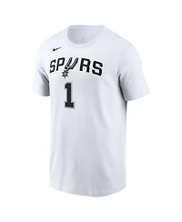 Men's Nike Victor Wembanyama White San Antonio Spurs 2023 Nba Draft First Round Pick Name and Number T-shirt