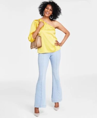 I.N.C. International Concepts Womens One Shoulder Blouse Flared Pull On Jeans Rami Pumps Created For Macys