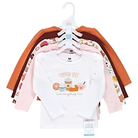 Hudson Baby Toddler Girls Long Sleeve T-Shirts, Fall Botanical