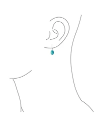 Bling Jewelry Boho Western Style Natural Stone Oval Lever Back Drop Dangle Earrings .925 Sterling Silver