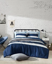 Nautica Heathered Block Reversible 3 Piece Comforter Set, Full/Queen