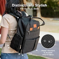 KeaBabies Bree Diaper Bag Backpack, Waterproof Baby Diaper Bags with Changing Pad, Girl, Boy, 2 Kids Travel Essentials