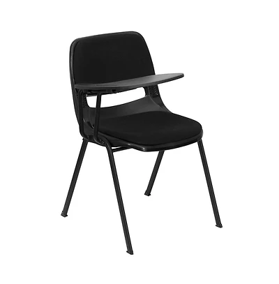 Padded Ergonomic Shell Chair With Right Handed Flip-Up Tablet Arm