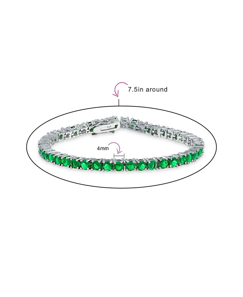 Bling Jewelry 12 Ctw 4 Prong Basket Set Solitaire Round Cubic Zirconia Cz Tennis Bracelet Prom 7.5 Inch