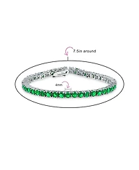 Bling Jewelry 12 Ctw 4 Prong Basket Set Solitaire Round Cubic Zirconia Cz Tennis Bracelet Prom 7.5 Inch