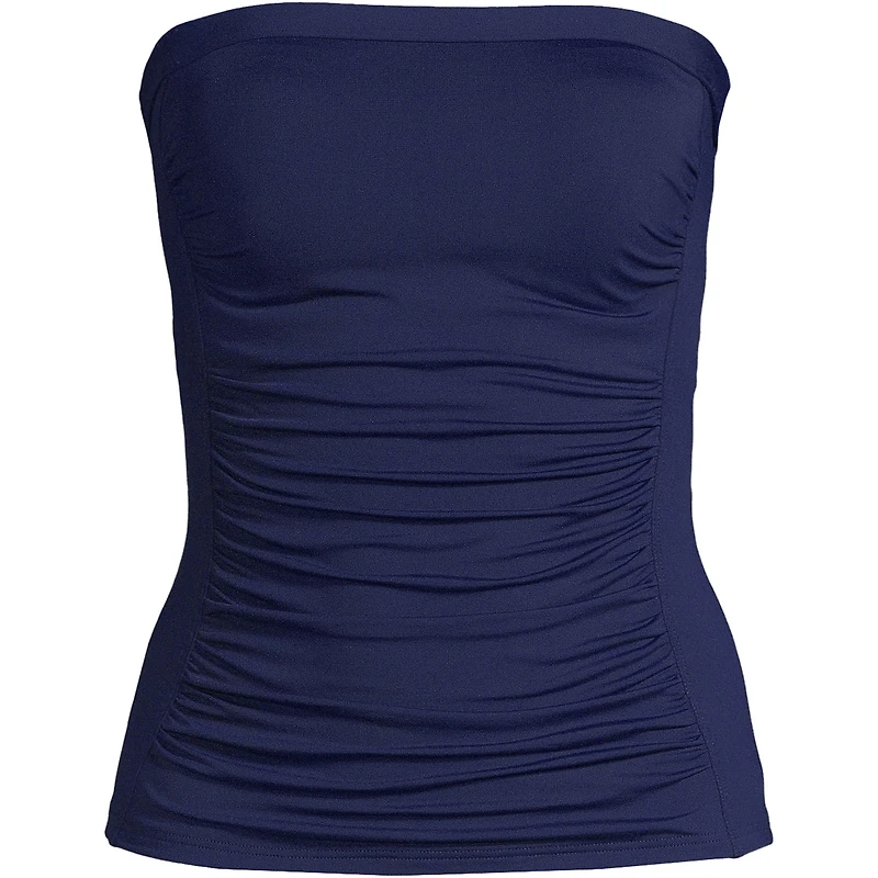 Lands' End Plus Chlorine Resistant Bandeau Tankini Swimsuit Top with Removable Adjustable Straps