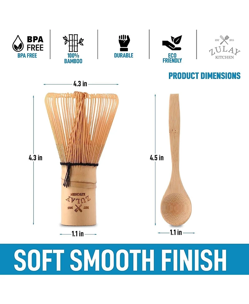 Zulay Kitchen Traditional Matcha Whisk & Spoon