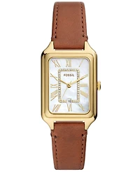 Fossil Women's Raquel Three-Hand Date Medium Brown Genuine Leather Watch, 26mm