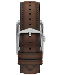 Fossil Men's Carraway Three-Hand Brown Leather Watch, 30mm