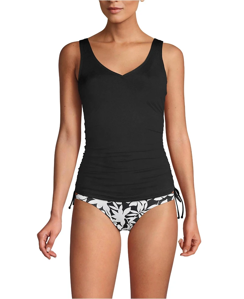 Lands' End Women's Adjustable V-neck Underwire Tankini Swimsuit Top Straps