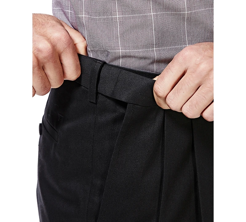 Haggar Men's Premium No Iron Khaki Classic Fit Pleat Hidden Expandable Waist Pants