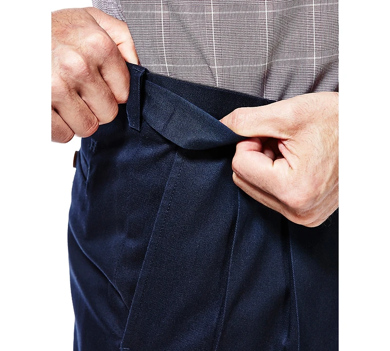 Haggar Men's Premium No Iron Khaki Classic Fit Pleat Hidden Expandable Waist Pants