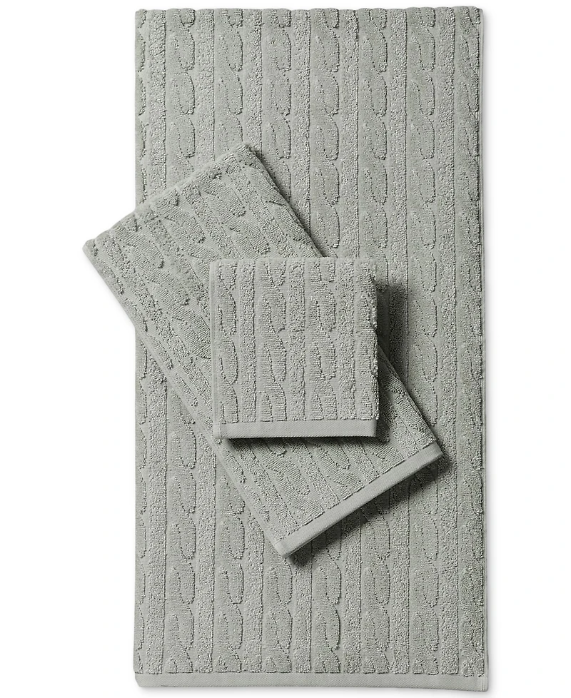 Lauren Ralph Sanders Cable Washcloth, 13" x