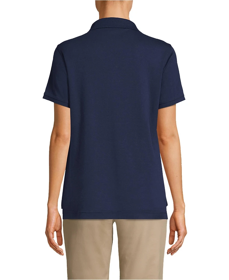 Lands' End Women's Tall Short Sleeve Interlock Polo Shirt