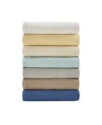 Madison Park Freshspun Basketweave Cotton Blanket, Twin