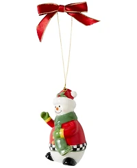 Spode Christmas Tree Black and White SnowWoman Ornament