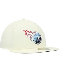 Men's New Era Cream Tennessee Titans Chrome Color Dim 59FIFTY Fitted Hat