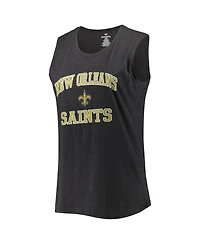 Women's Fanatics Heather Charcoal New Orleans Saints Plus Tank Top