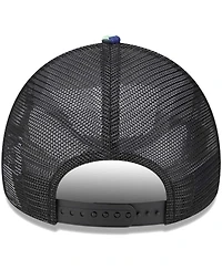 Men's New Era Tottenham Hotspur Black Glitch All Over Print E-Frame Trucker Adjustable Hat
