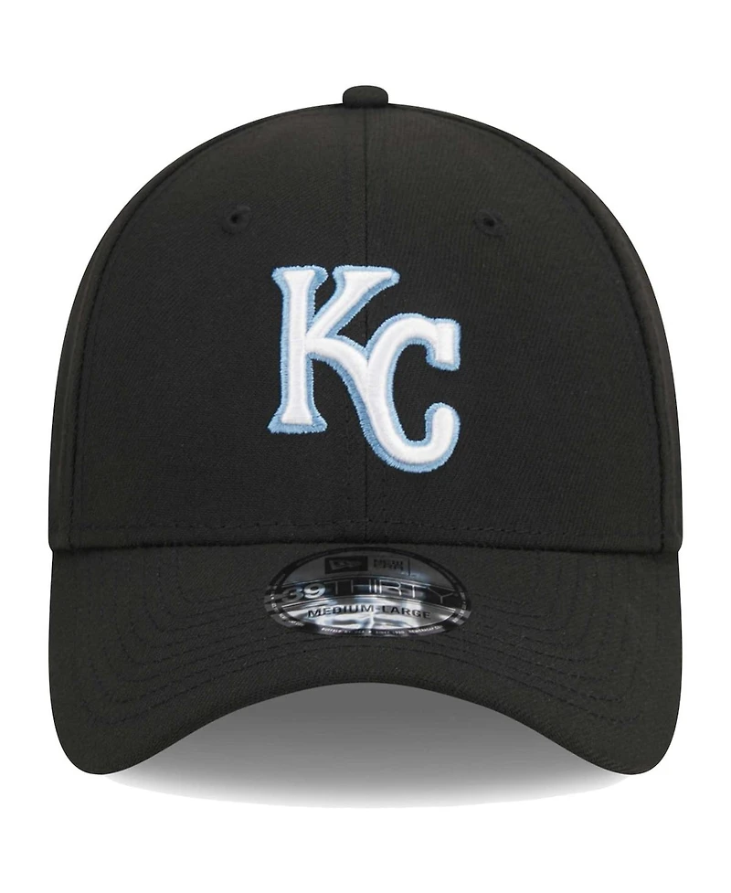 Men's New Era Black Kansas City Royals Logo 39THIRTY Flex Hat
