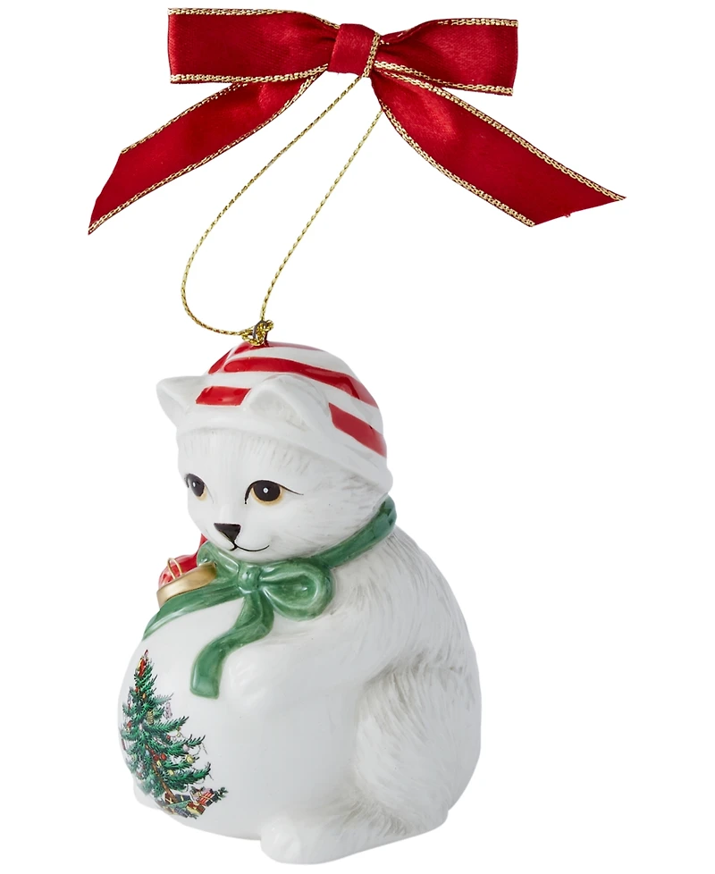 Spode Christmas Tree Playful Kitten Ornament